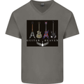 Guitar Heaven Guitarist Electric Acoustic Mens V-Neck Cotton T-Shirt Charcoal