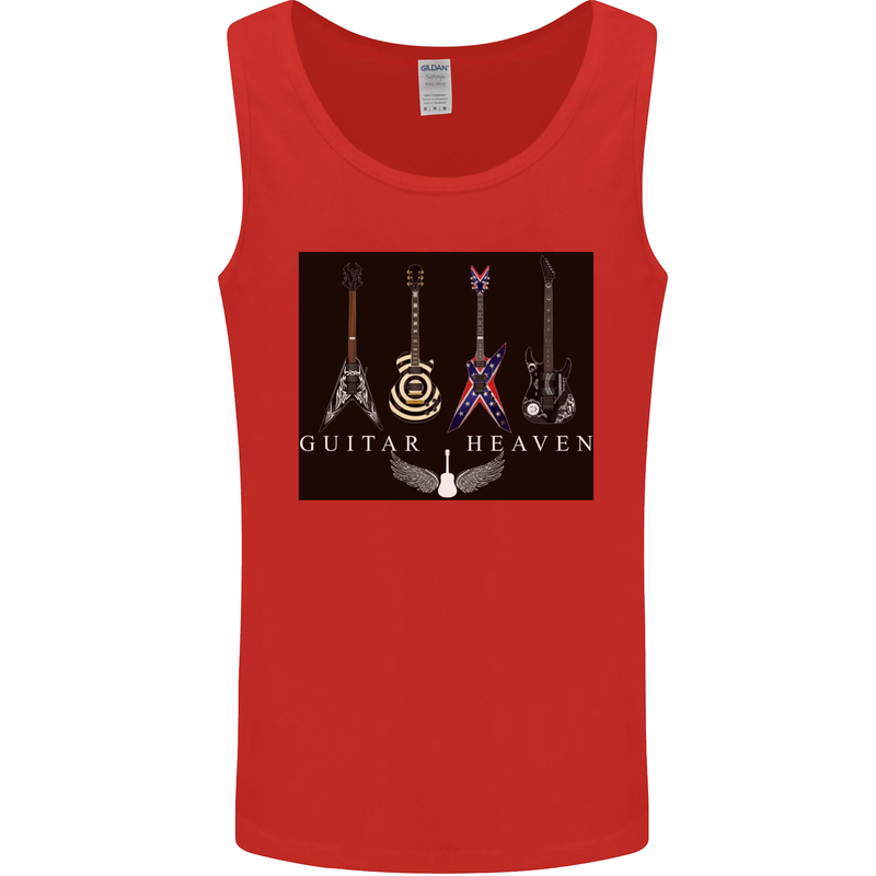 Guitar Heaven Guitarist Electric Acoustic Mens Vest Tank Top Red