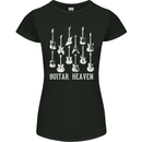 Guitar Heaven Guitarist Electric Acoustic Womens Petite Cut T-Shirt Black
