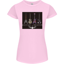 Guitar Heaven Guitarist Electric Acoustic Womens Petite Cut T-Shirt Light Pink