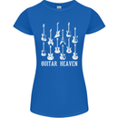 Guitar Heaven Guitarist Electric Acoustic Womens Petite Cut T-Shirt Royal Blue