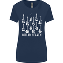 Guitar Heaven Guitarist Electric Acoustic Womens Wider Cut T-Shirt Navy Blue
