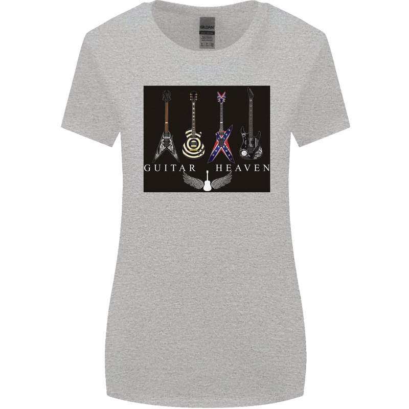 Guitar Heaven Guitarist Electric Acoustic Womens Wider Cut T-Shirt Sports Grey