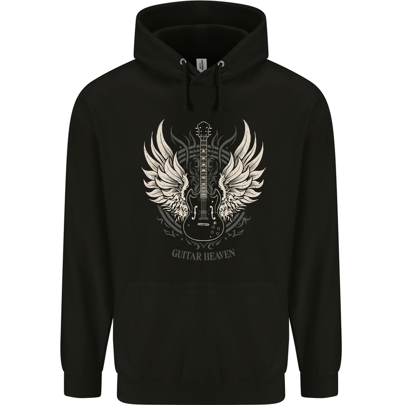Guitar Heaven Rock n Roll Music Death Metal Mens 80% Cotton Hoodie Black