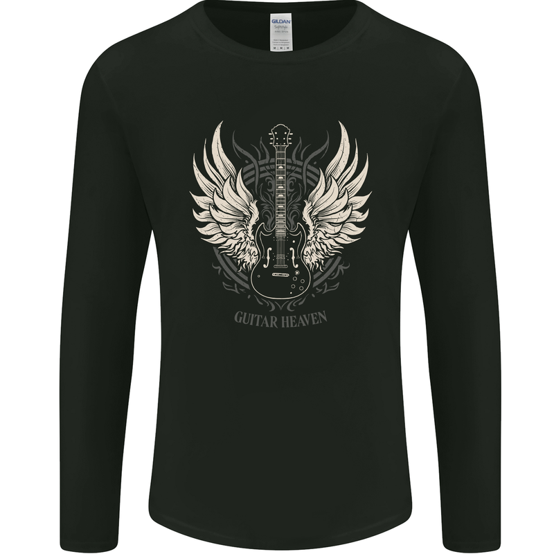 Guitar Heaven Rock n Roll Music Death Metal Mens Long Sleeve T-Shirt Black