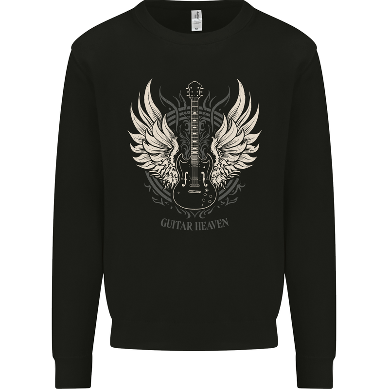 Guitar Heaven Rock n Roll Music Death Metal Mens Sweatshirt Jumper Black