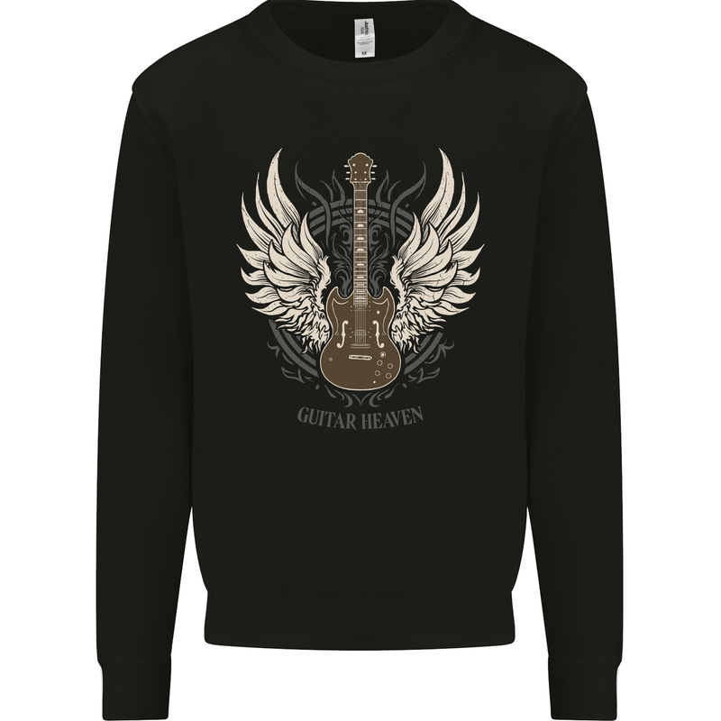 Guitar Heaven Rock n Roll Music Heavy Metal Kids Sweatshirt Jumper Black