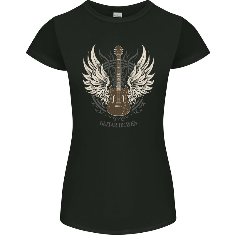 Guitar Heaven Rock n Roll Music Heavy Metal Womens Petite Cut T-Shirt Black