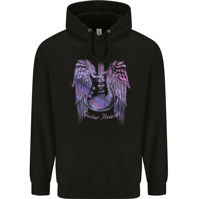 Guitar Heaven Wings Guitarist Electric Bass Mens Hoodie Black