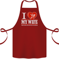 Guitar I Love My Wife Guitarist Electric Cotton Apron 100% Organic Maroon