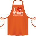 Guitar I Love My Wife Guitarist Electric Cotton Apron 100% Organic Orange