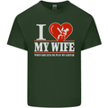 Guitar I Love My Wife Guitarist Electric Mens Cotton T-Shirt Tee Top Forest Green