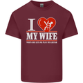 Guitar I Love My Wife Guitarist Electric Mens Cotton T-Shirt Tee Top Maroon