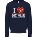 Guitar I Love My Wife Guitarist Electric Mens Sweatshirt Jumper Navy Blue
