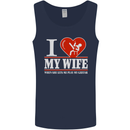 Guitar I Love My Wife Guitarist Electric Mens Vest Tank Top Navy Blue