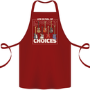 Guitar Important Choices Guitarist Music Cotton Apron 100% Organic Maroon
