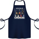 Guitar Important Choices Guitarist Music Cotton Apron 100% Organic Navy Blue