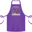 Guitar Important Choices Guitarist Music Cotton Apron 100% Organic Purple