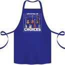 Guitar Important Choices Guitarist Music Cotton Apron 100% Organic Royal Blue