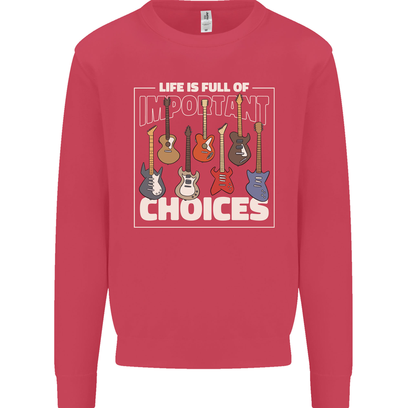 Guitar Important Choices Guitarist Music Kids Sweatshirt Jumper Heliconia