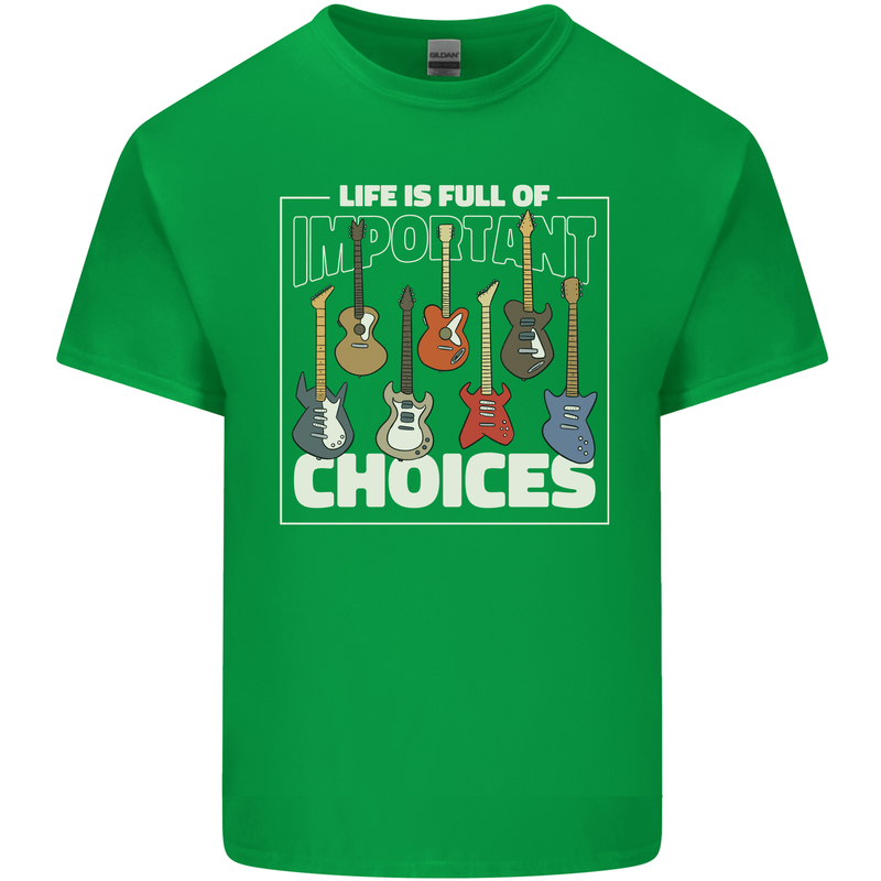Guitar Important Choices Guitarist Music Kids T-Shirt Childrens Irish Green
