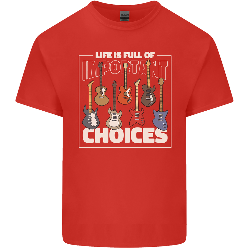 Guitar Important Choices Guitarist Music Kids T-Shirt Childrens Red