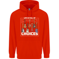 Guitar Important Choices Guitarist Music Mens 80% Cotton Hoodie Bright Red