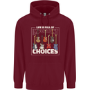 Guitar Important Choices Guitarist Music Mens 80% Cotton Hoodie Maroon