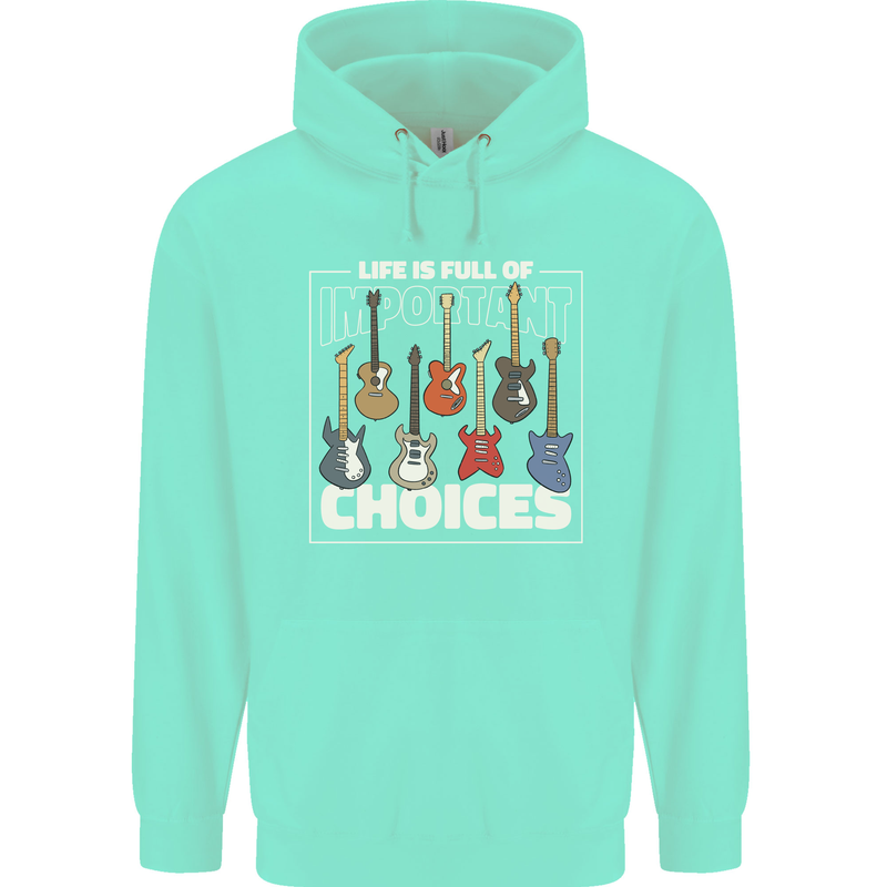 Guitar Important Choices Guitarist Music Mens 80% Cotton Hoodie Peppermint