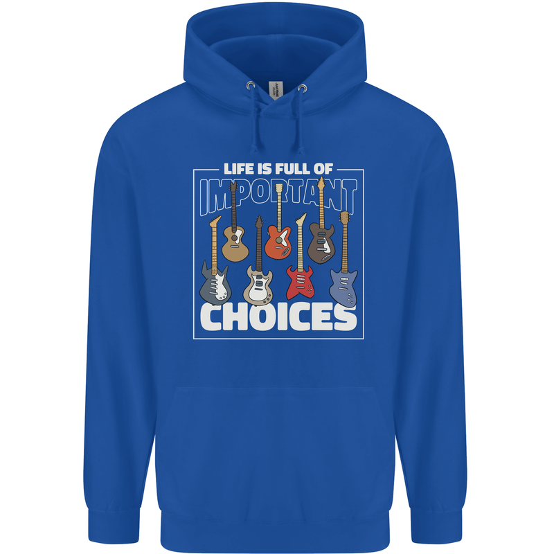 Guitar Important Choices Guitarist Music Mens 80% Cotton Hoodie Royal Blue