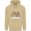 Guitar Important Choices Guitarist Music Mens 80% Cotton Hoodie Sand