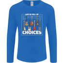 Guitar Important Choices Guitarist Music Mens Long Sleeve T-Shirt Royal Blue