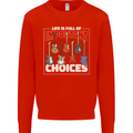 Guitar Important Choices Guitarist Music Mens Sweatshirt Jumper Bright Red