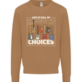 Guitar Important Choices Guitarist Music Mens Sweatshirt Jumper Caramel Latte