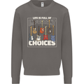 Guitar Important Choices Guitarist Music Mens Sweatshirt Jumper Charcoal