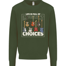 Guitar Important Choices Guitarist Music Mens Sweatshirt Jumper Forest Green