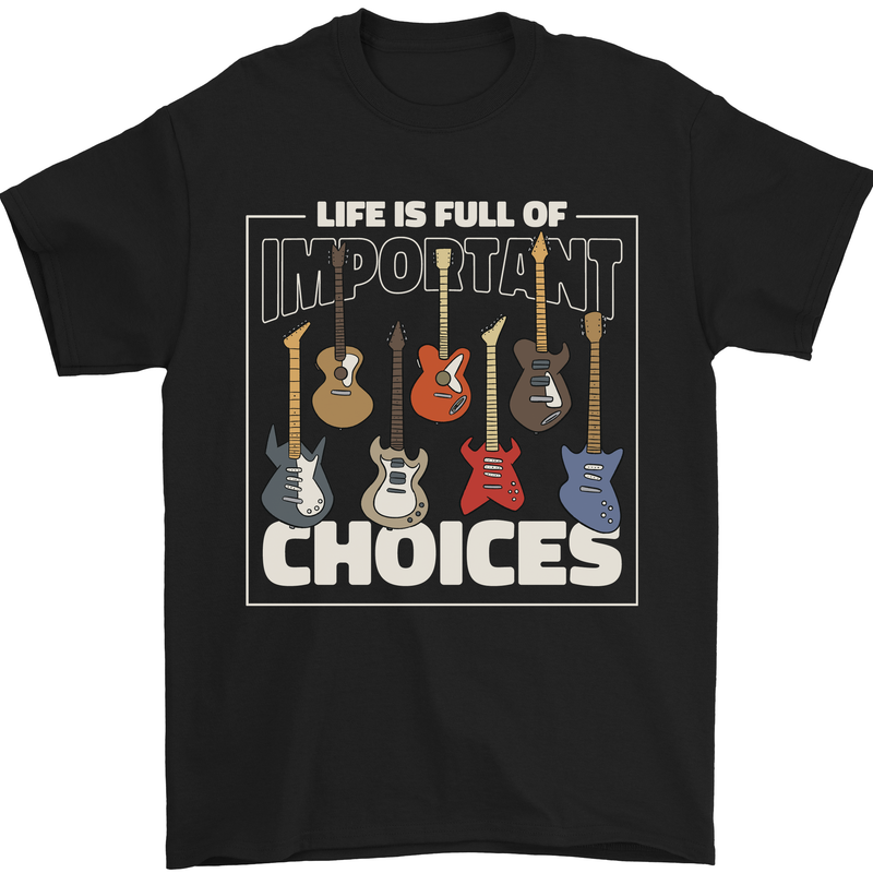 Guitar Important Choices Guitarist Music Mens T-Shirt Cotton Gildan Black