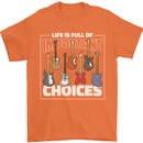 Guitar Important Choices Guitarist Music Mens T-Shirt Cotton Gildan Orange