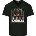 Guitar Important Choices Guitarist Music Mens V-Neck Cotton T-Shirt Black