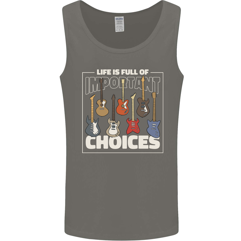 Guitar Important Choices Guitarist Music Mens Vest Tank Top Charcoal