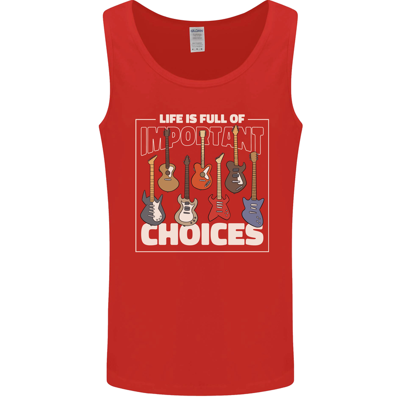 Guitar Important Choices Guitarist Music Mens Vest Tank Top Red