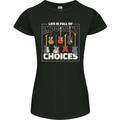 Guitar Important Choices Guitarist Music Womens Petite Cut T-Shirt Black