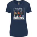 Guitar Important Choices Guitarist Music Womens Wider Cut T-Shirt Navy Blue