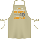 Guitar Never Underestimate Old Man Cotton Apron 100% Organic Khaki