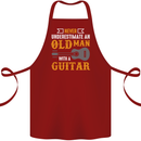 Guitar Never Underestimate Old Man Cotton Apron 100% Organic Maroon