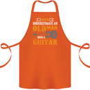 Guitar Never Underestimate Old Man Cotton Apron 100% Organic Orange