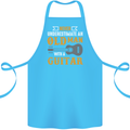 Guitar Never Underestimate Old Man Cotton Apron 100% Organic Turquoise