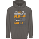 Guitar Never Underestimate Old Man Mens 80% Cotton Hoodie Charcoal