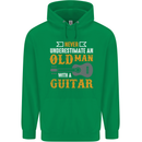 Guitar Never Underestimate Old Man Mens 80% Cotton Hoodie Irish Green