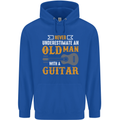 Guitar Never Underestimate Old Man Mens 80% Cotton Hoodie Royal Blue